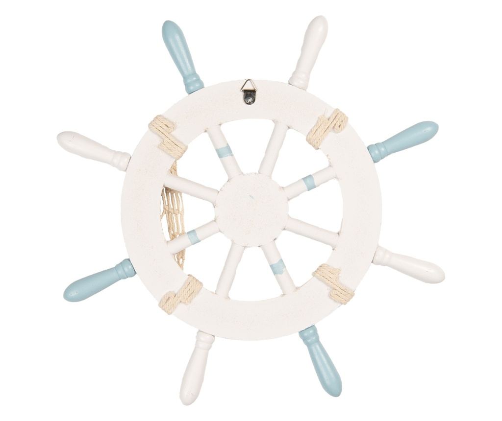 Carma Decorative Boat, Blue and White Wood, Ø 34x3 cm - 2