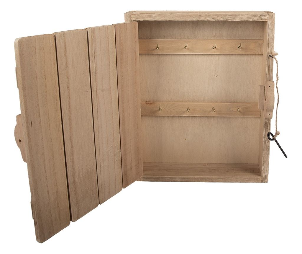 Brown Wooden Key Box 24x7x30 cm - 2