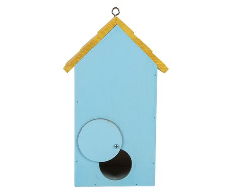 Višebojna drvena kućica za ptice s ukrasom cvijeća 15x10x22 cm