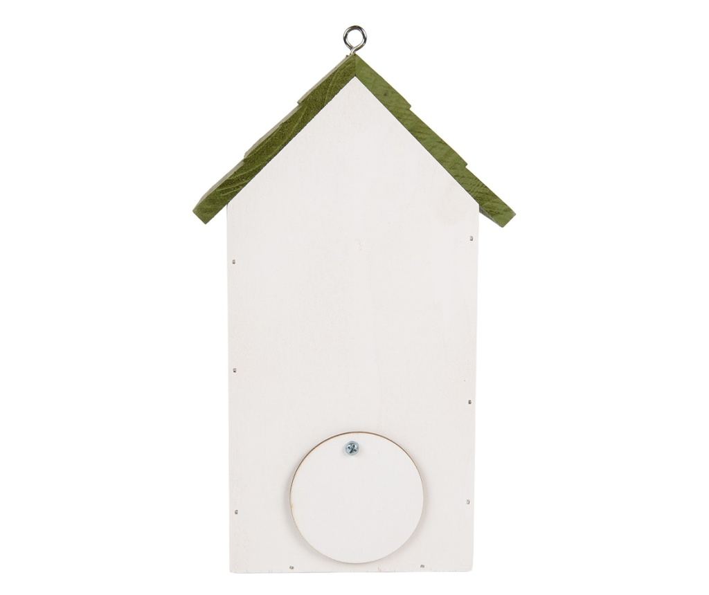 Birdhouse, Wood, White, Green, Yellow, Lily of the Valley Decor, 15x10x22 cm - 2