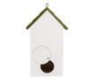 Birdhouse, Wood, White, Green, Yellow, Lily of the Valley Decor, 15x10x22 cm thumbnail 4