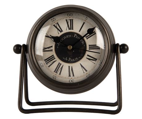 Brown Cream Metal Table Clock 12x5x11 cm