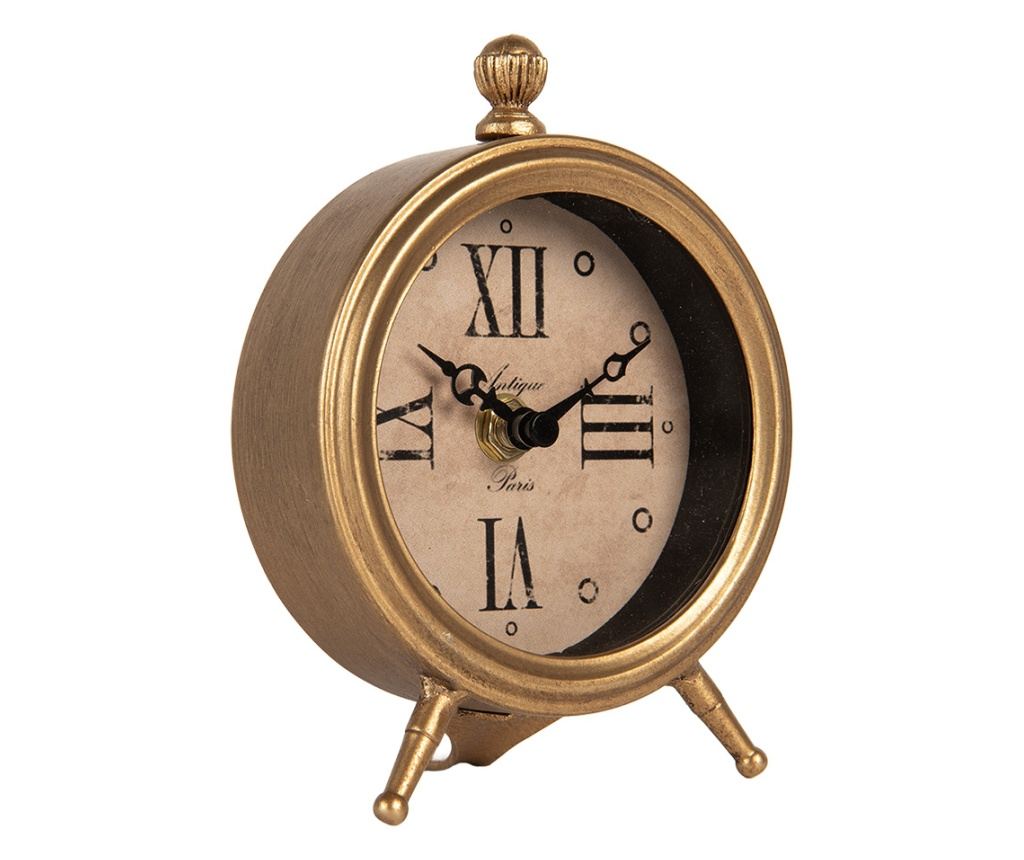 Gold Metal Table Clock 11x5x15 cm - 3