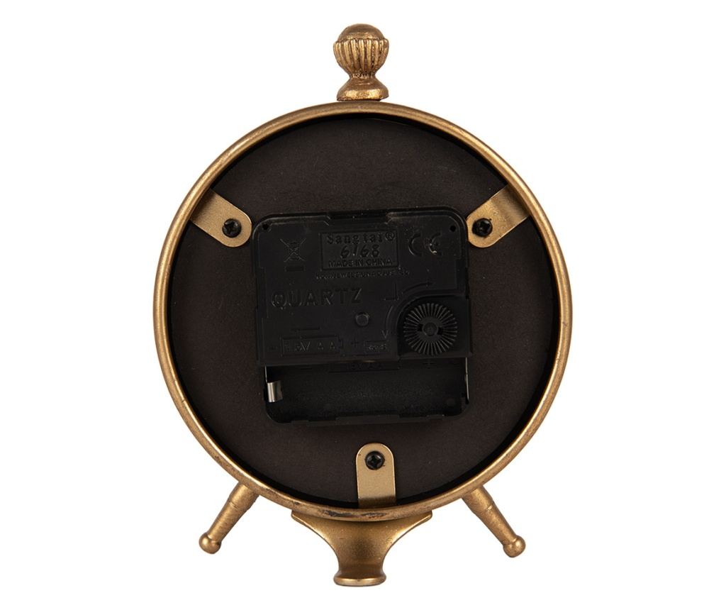 Gold Metal Table Clock 11x5x15 cm - 4