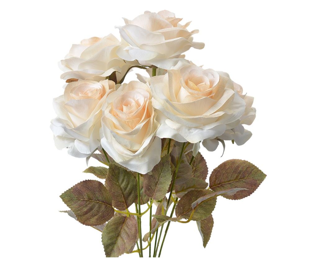 Artificial White and Green Rose Bouquet 16x16x47 cm - 2