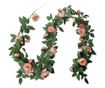 Artificial Rose Garland Pink Green 10x10x150 cm thumbnail 1