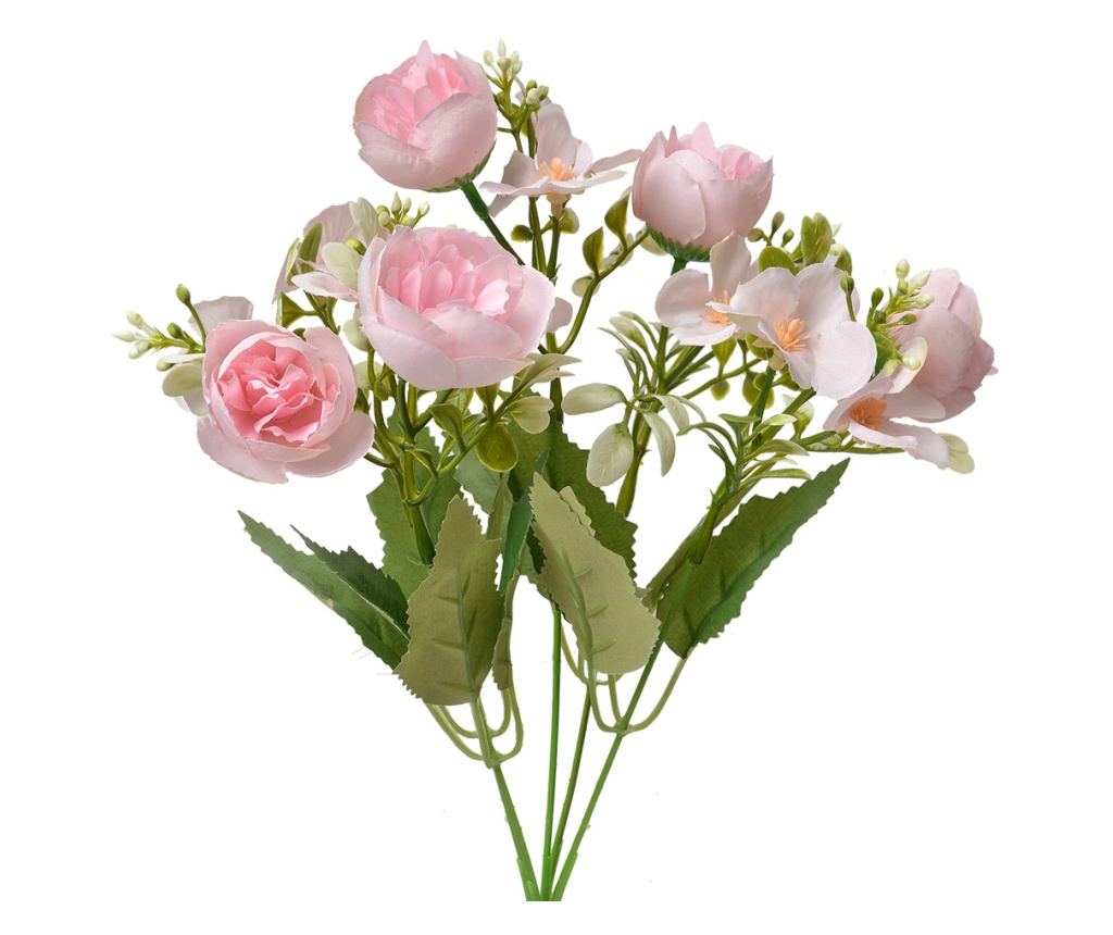 Pink and Green Artificial Flower Bouquet 20x10x34 cm - 2