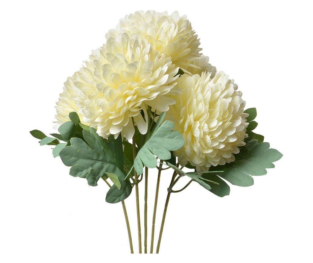 White and Green Artificial Chrysanthemums 22x14x43 cm - 2