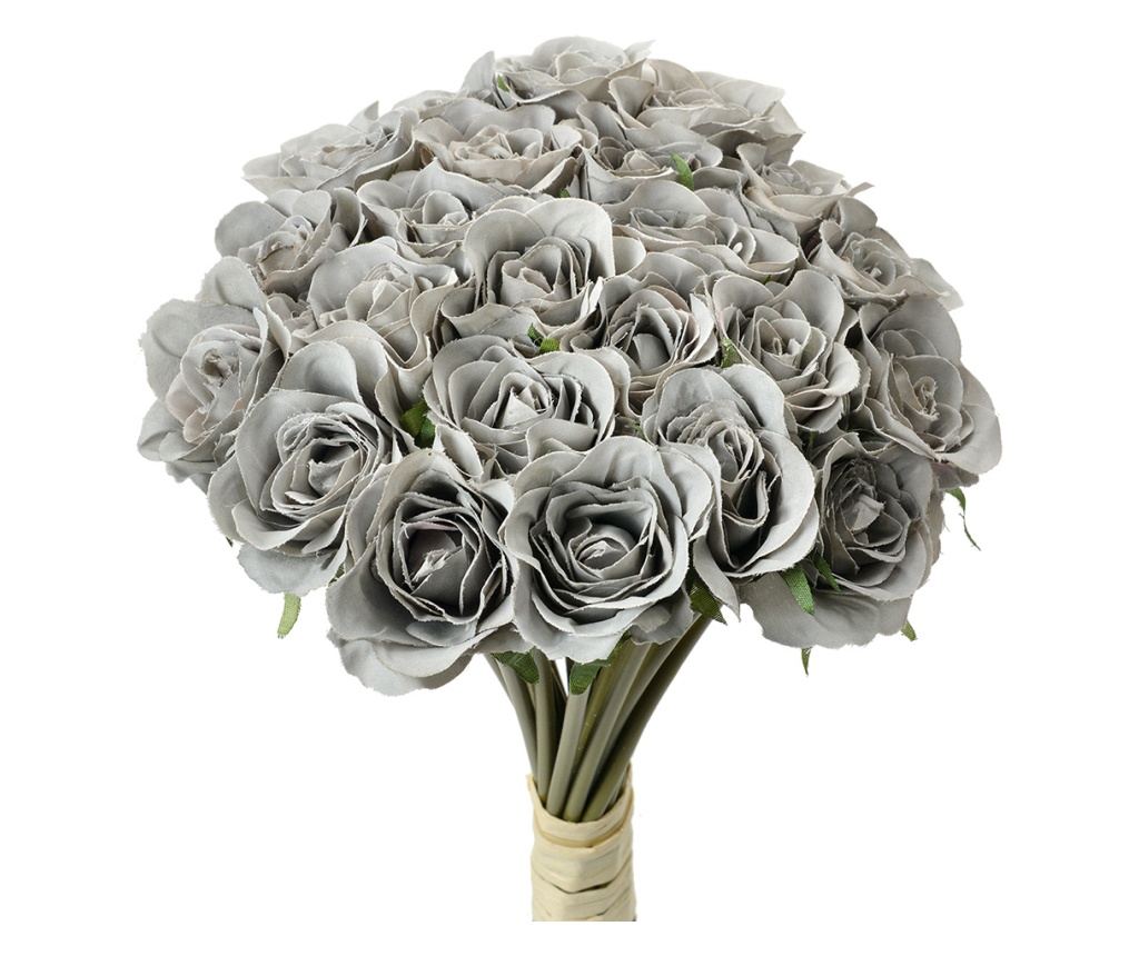 Artificial Grey Rose Bouquet 20x16x30 cm - 2