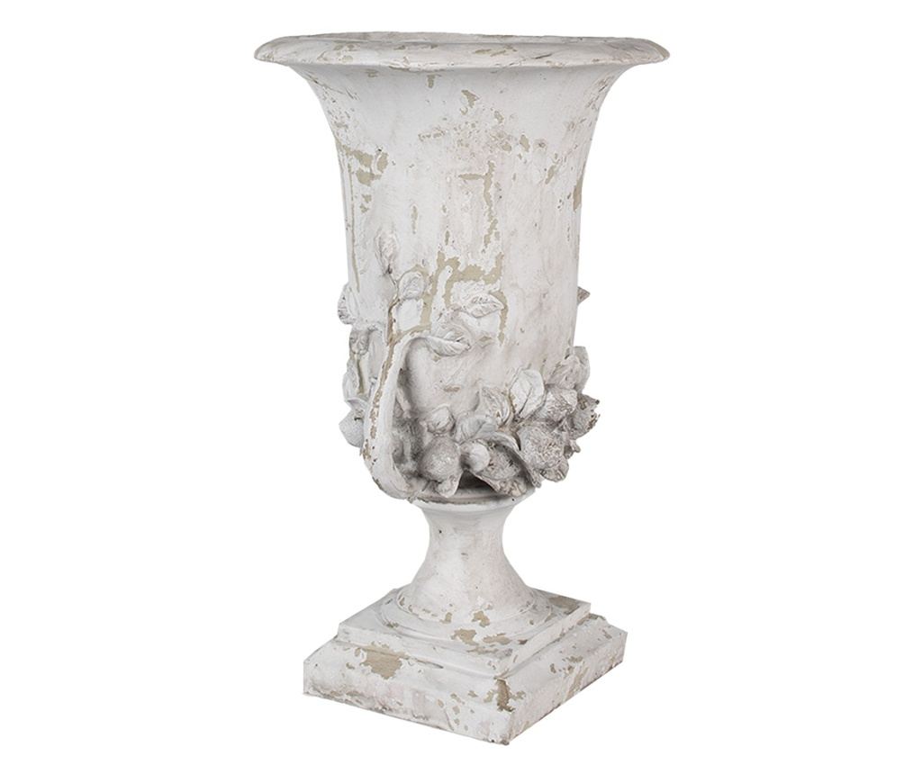 Vintage White Polystone Flower Pot Ø 30x46 cm - 2