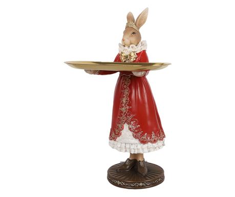 Multicolor Polyresin Easter Bunny Figurine 18x17x31 cm