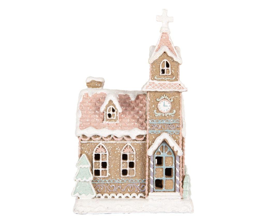 Gingerbread House Christmas Polyresin Multicolored with LED 14x12x23 cm - 2