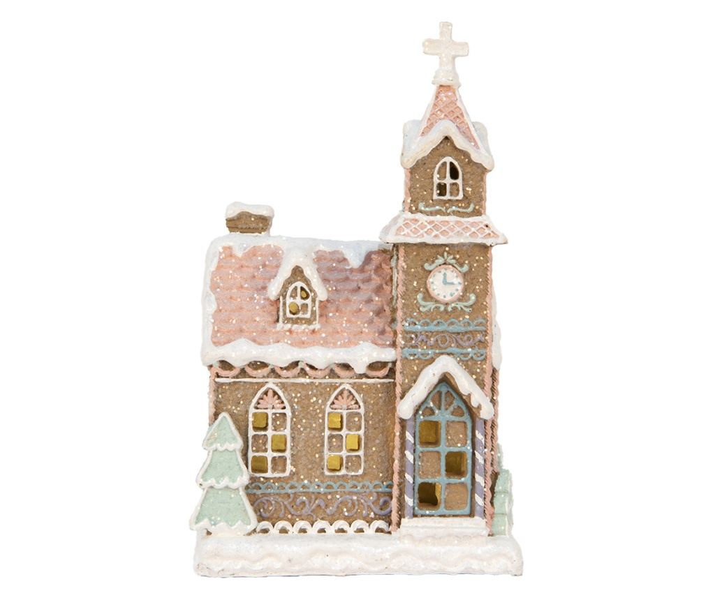 Gingerbread House Christmas Polyresin Multicolored with LED 14x12x23 cm - 4
