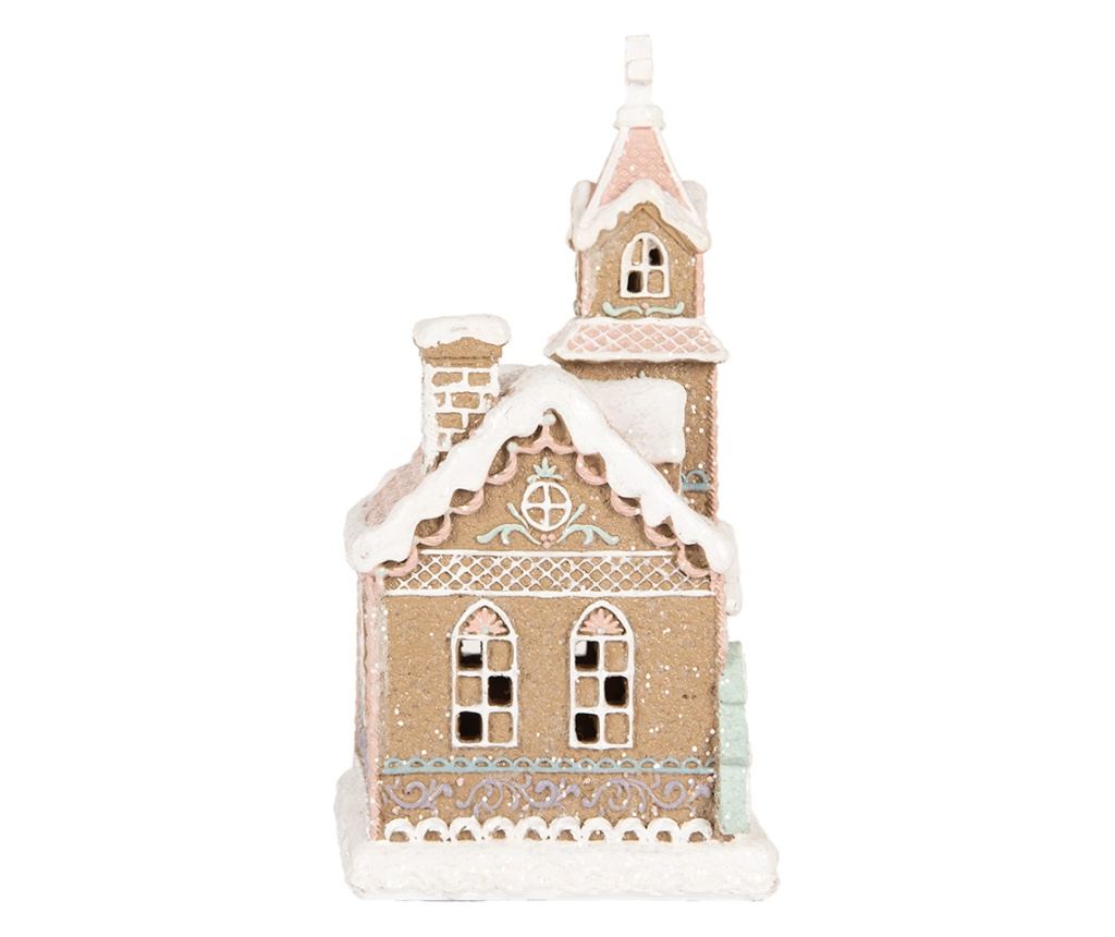 Gingerbread House Christmas Polyresin Multicolored with LED 14x12x23 cm - 5