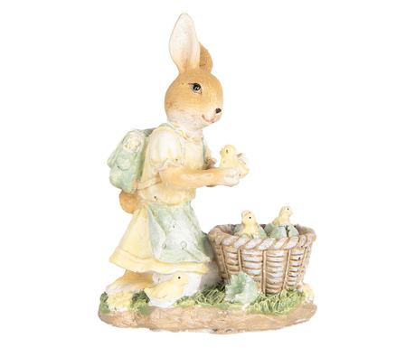 Multicolor Polyresin Easter Bunny Figurine 10x6x13 cm