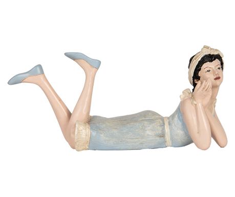 Multicolor Polyresin Woman Figurine 26x12x9 cm