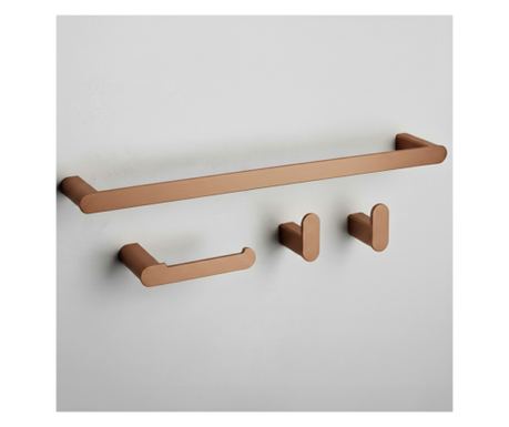 Set Kupaonskih Vješalica Rea Mati Brušeni Bakar - 60X6,8X3Cm