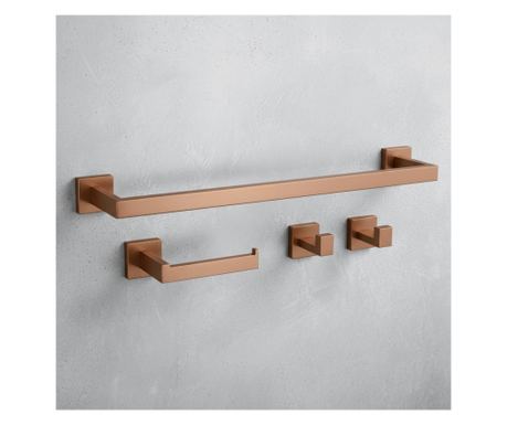 Set Kupaonskih Vješalica Rea Rio Brušeni Bakar - 57X8,5X5Cm