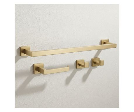 Set Kupaonskih Vješalica Rea Rio Brušeno Zlato - 57X8,5X5Cm