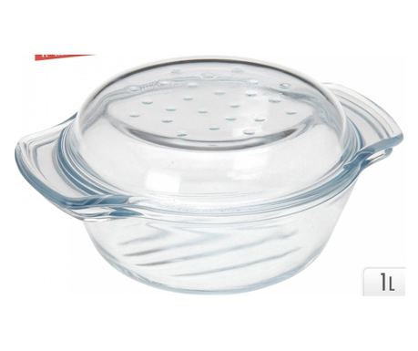 Vas Termolex, sticla termorezistenta, cu capac, 1 litru