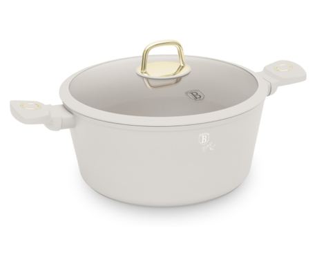 Hrnec s poklicí 28 cm, 6,1 l Sahara Berlinger Haus BH 8072, nepřilnavý povrch, krémová