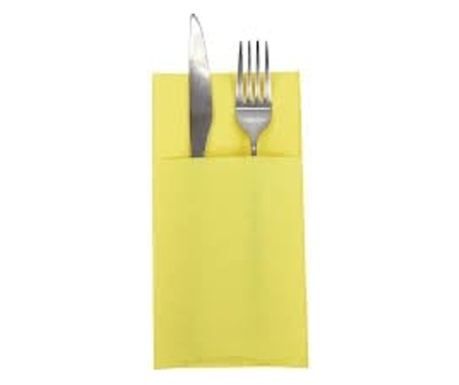 Servetele cu BUZUNAR pentru tacamuri - Softpoint (Galben) / 40 x 40 cm / 20 buc