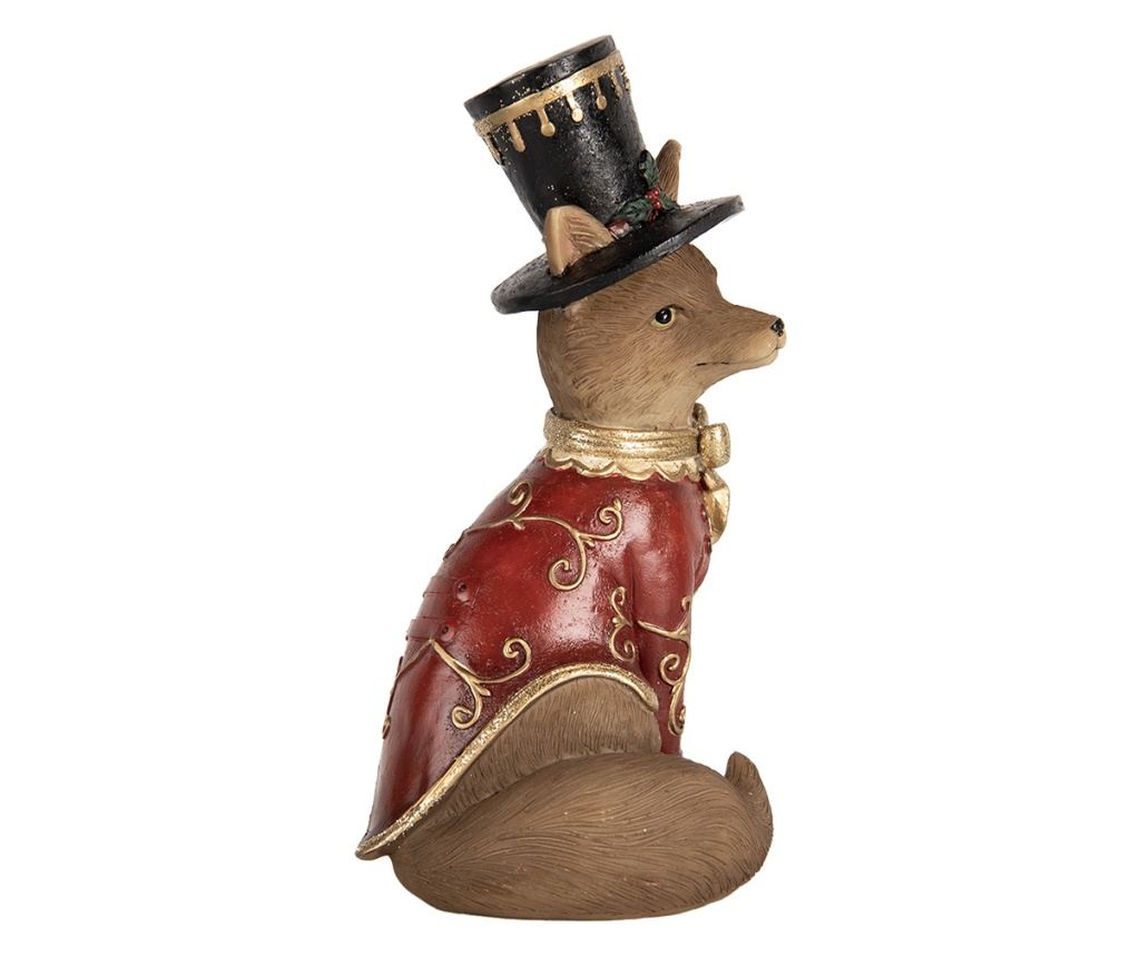 Multicolor Fox Figurine, Polyresin, 9x8x17 cm - 3