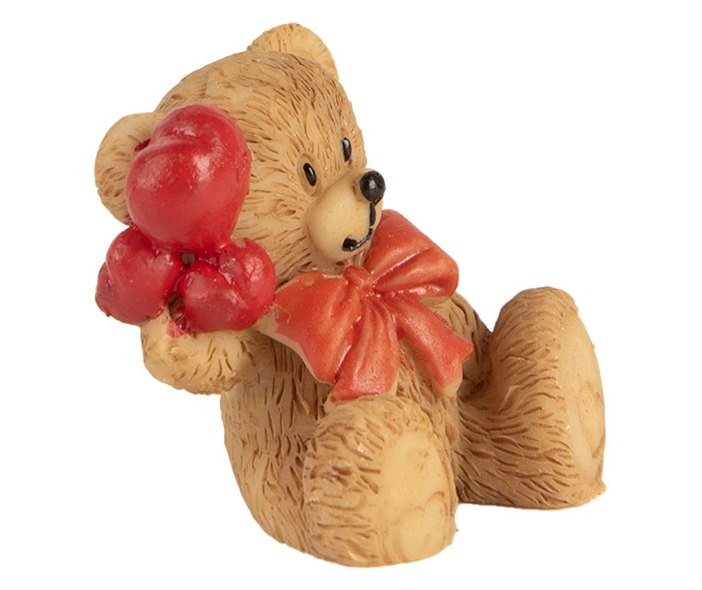 Brown and Red Polyresin Bear Figurine 3x2x4 cm - 3