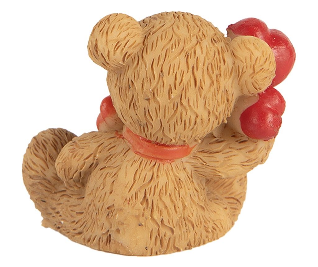 Brown and Red Polyresin Bear Figurine 3x2x4 cm - 4