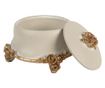 Beige and Gold Polyresin Jewelry Box Ø 14x9 cm thumbnail 2