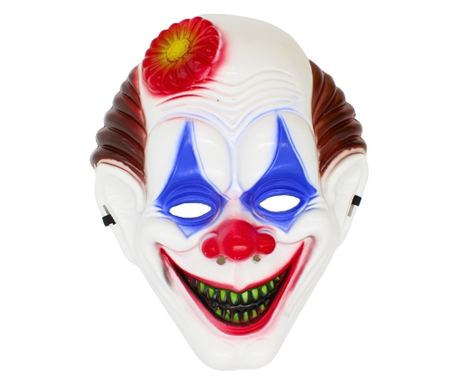 Halloweenská maska, Goodmark, model strašidelného klauna, se zlým úsměvem, univerzální velikost