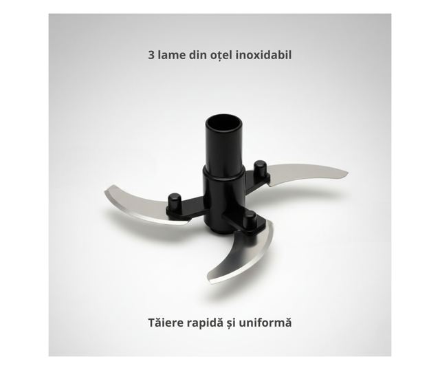 Tocator manual multifunctional Koken 500 ml, 3 lame ascutite din inox, mecanic cu sfoara, perfect pentru legume/fructe/sosuri, c