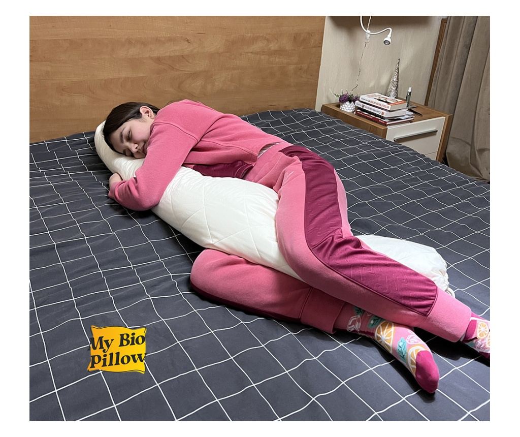 MyBioPillow Dolg vzglavnik z piro, ekološki, naravni, blazina, za nosečnice, cilindričen, bombažne prevleke, ф20 x 150 cm - 9