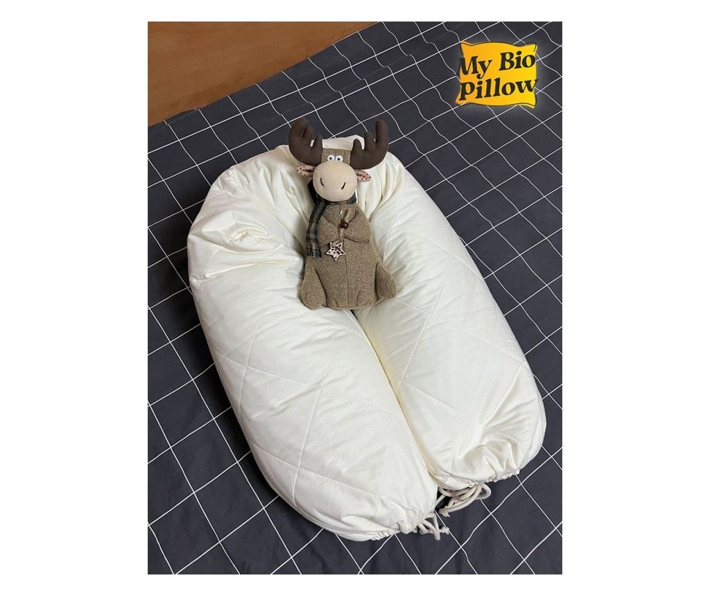 MyBioPillow Dolg vzglavnik z piro, ekološki, naravni, blazina, za nosečnice, cilindričen, bombažne prevleke, ф20 x 150 cm - 13