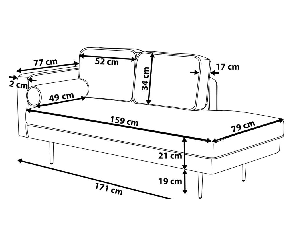 Bal oldali dívány MIRAMAS Bársony Tengerészkék - 3