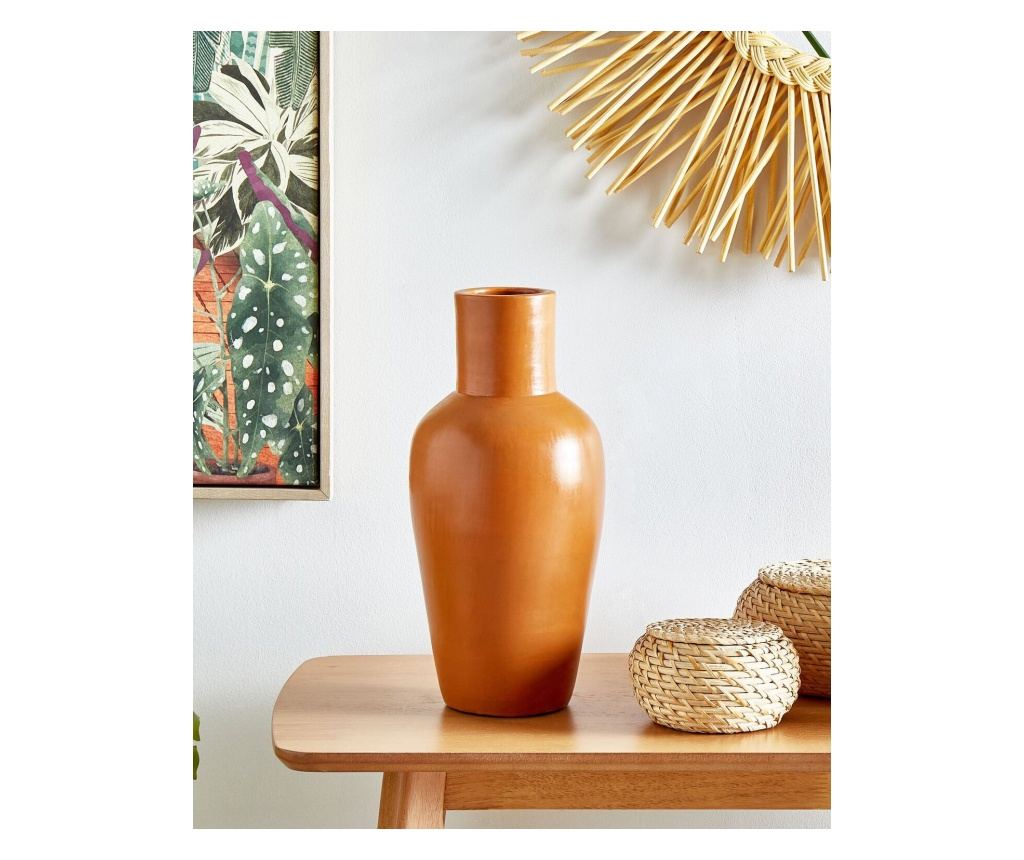 Dekor váza KARFI Kerámia 37 cm Narancssárga - 1