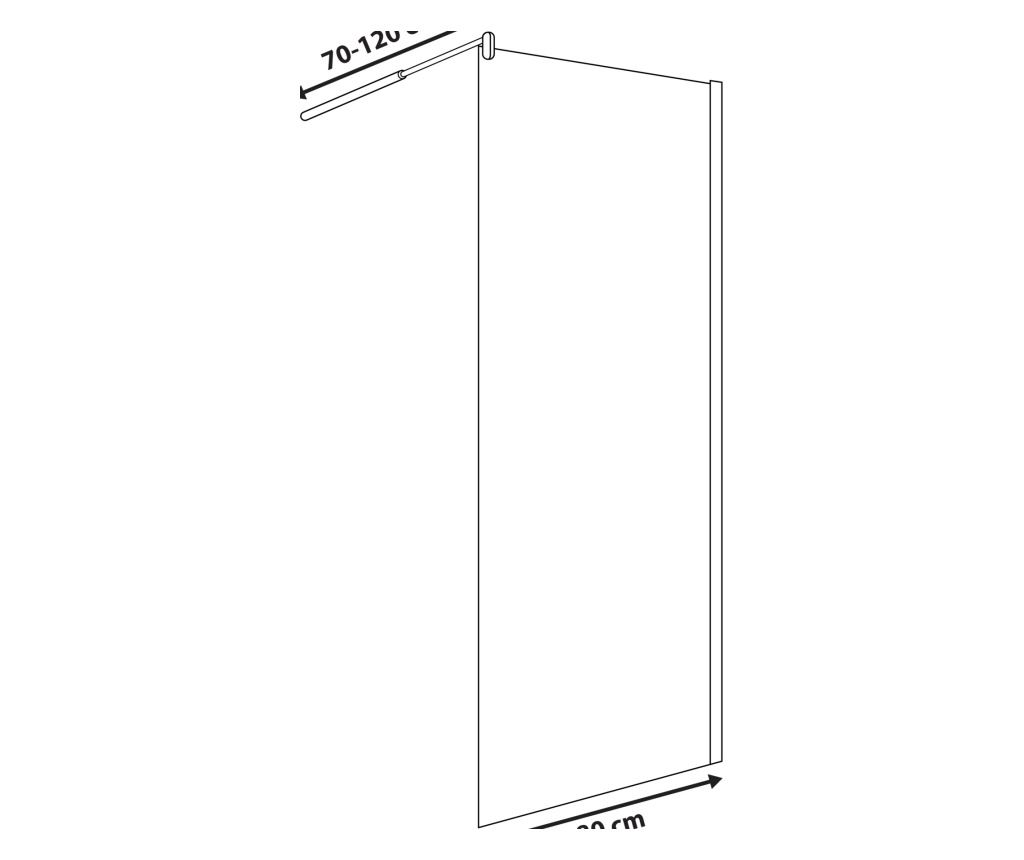 Zuhany paraván AHAUS 80 x 190 cm Fekete - 3
