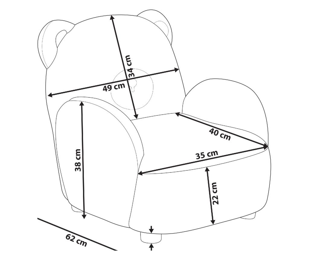 Gyerekfotel Plüssmackó BOO Buklé Bézs - 3