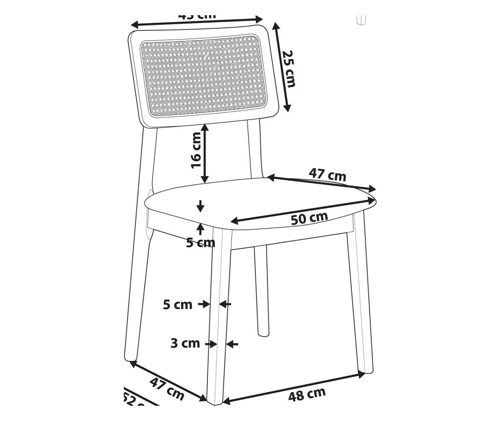 Étkezőszék kétdarabos szettben EMBAR Keményfa Barna - 3