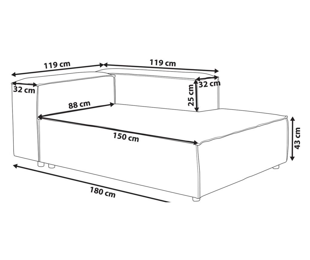 Bal oldali dívány ARDAL Kordbársony Tópszín - 3