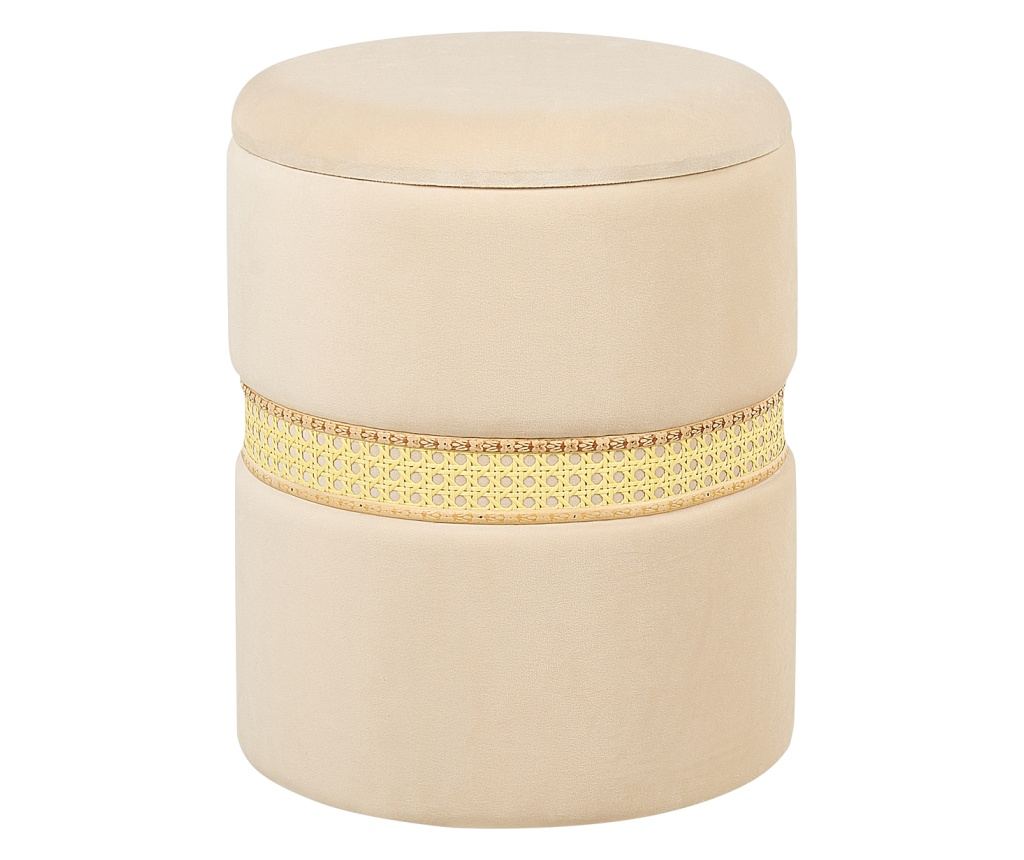 Kétdarabos tárolós puff szett MEDFORD Bársony Világosbézs - 2