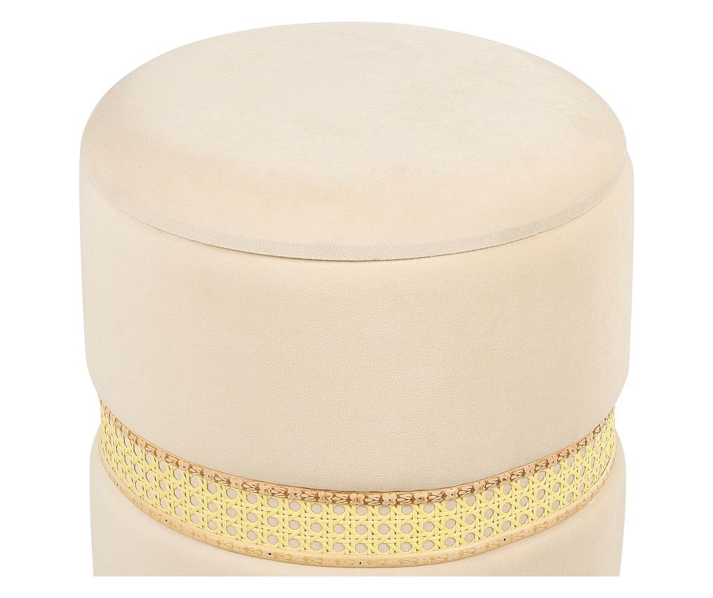 Kétdarabos tárolós puff szett MEDFORD Bársony Világosbézs - 5