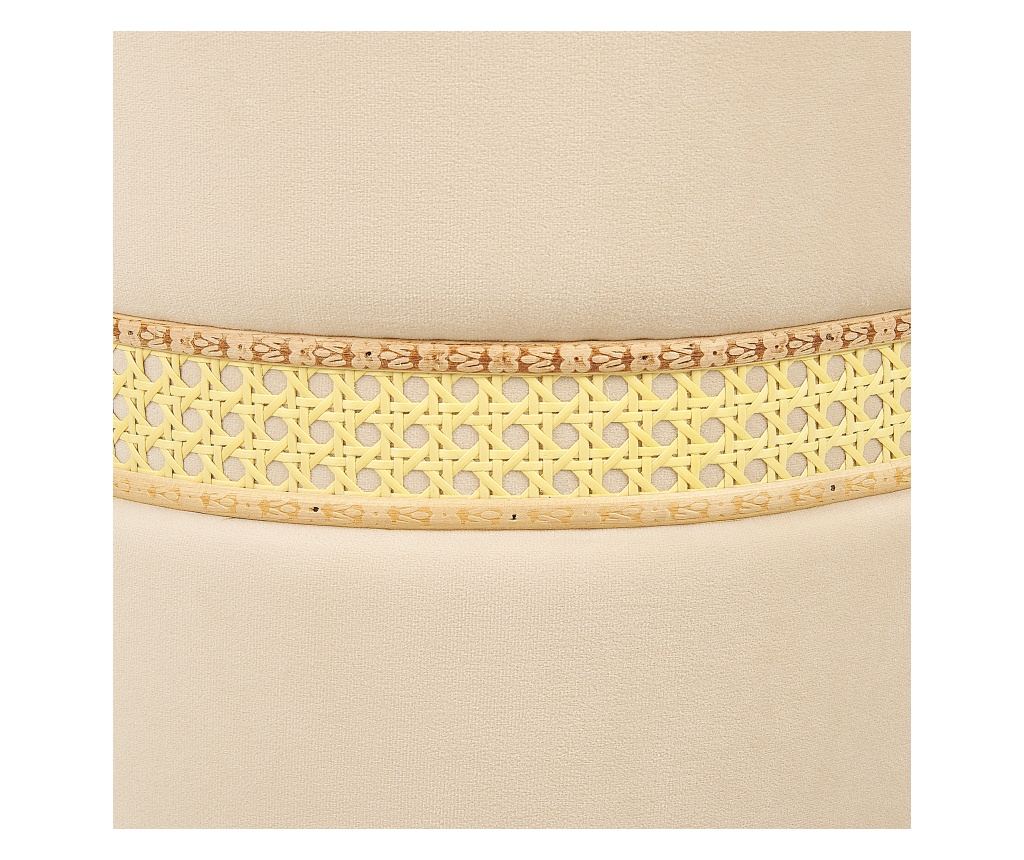 Kétdarabos tárolós puff szett MEDFORD Bársony Világosbézs - 7