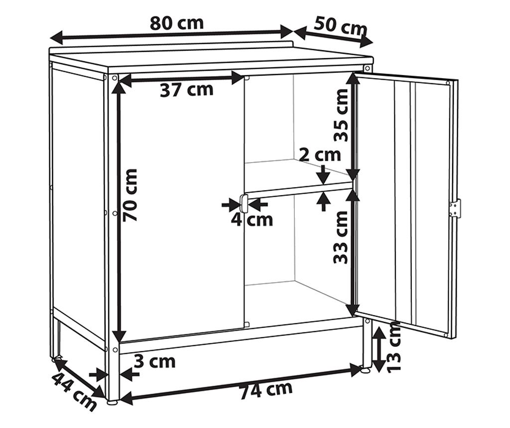 Háromdarabos kültéri konyhaszett mosogatóval VILAMA Fém Fekete - 3
