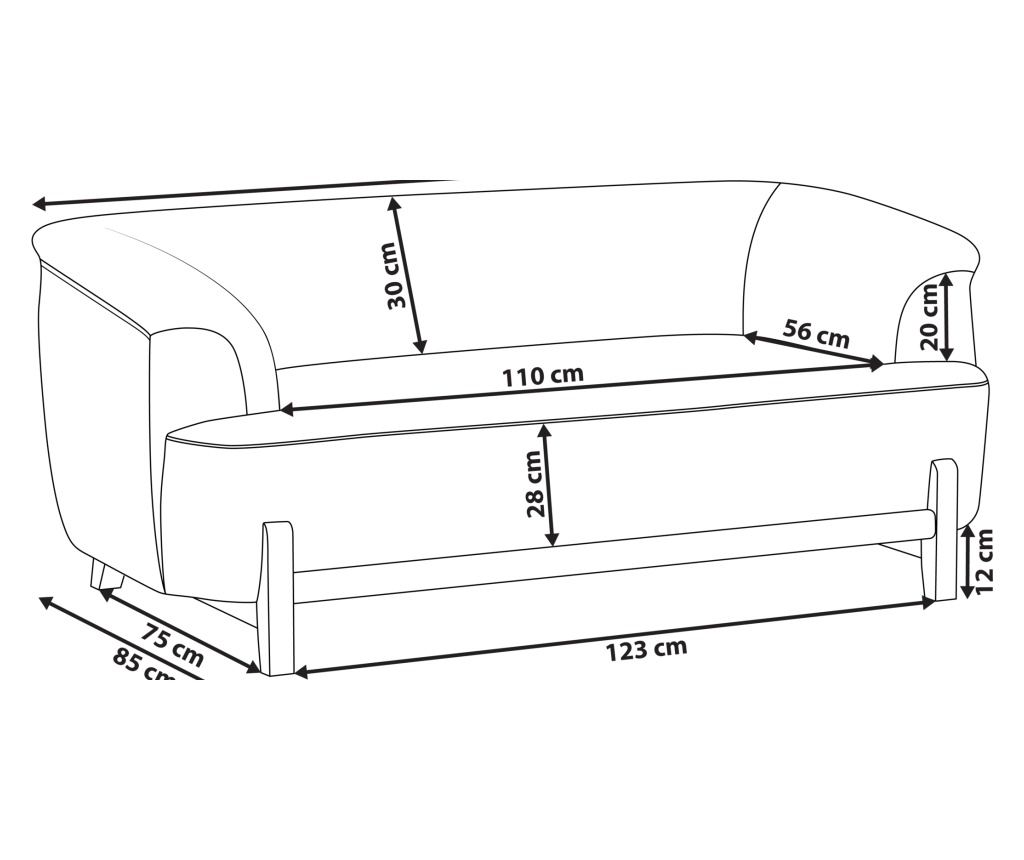 Kanapé 2 személyes ALNOR Világosszürke - 3