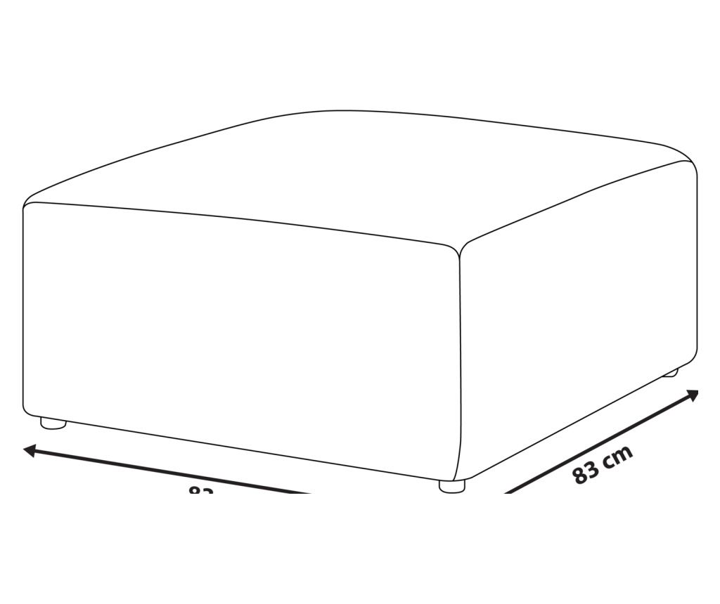 Ottomán LEMVIG Kordbársony Törtfehér - 3