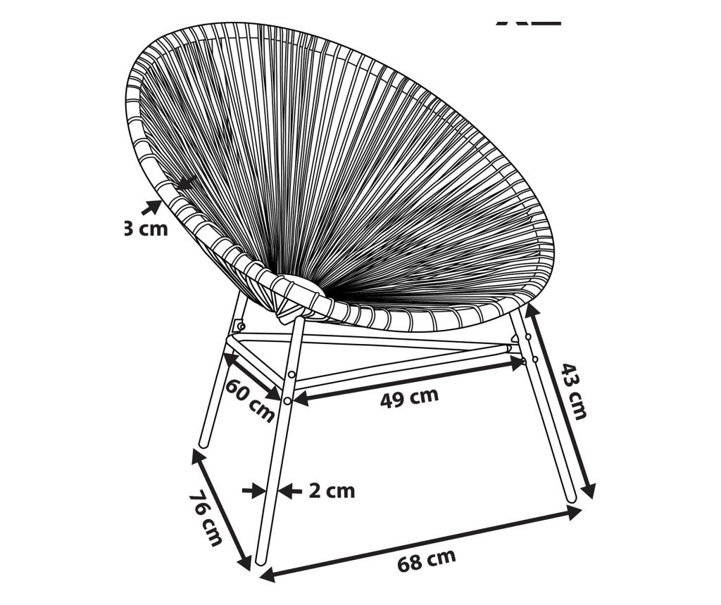 Kétdarabos kerti szék szett ACAPULCO PE Rattan Fehér - 3
