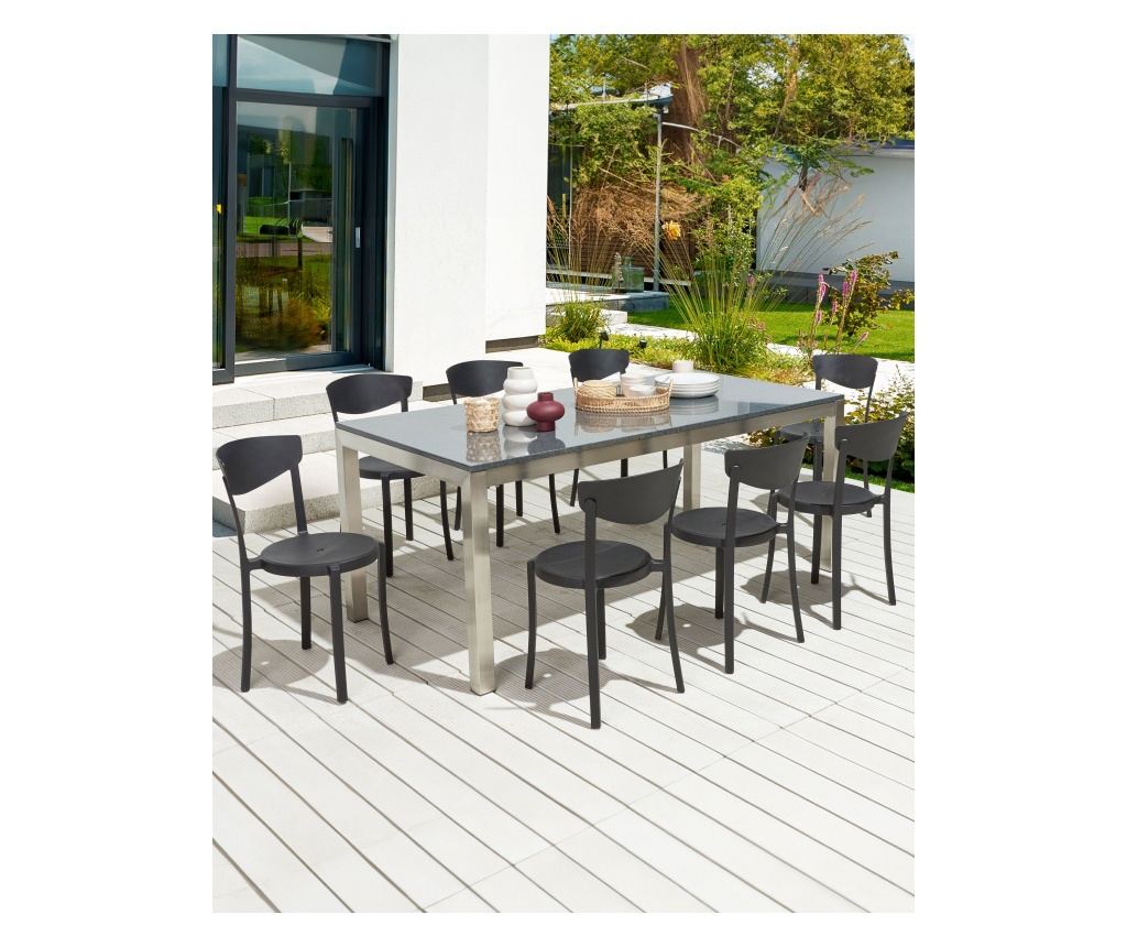 Étkezőszék nyolcdarabos szettben VIESTE Fekete - 1