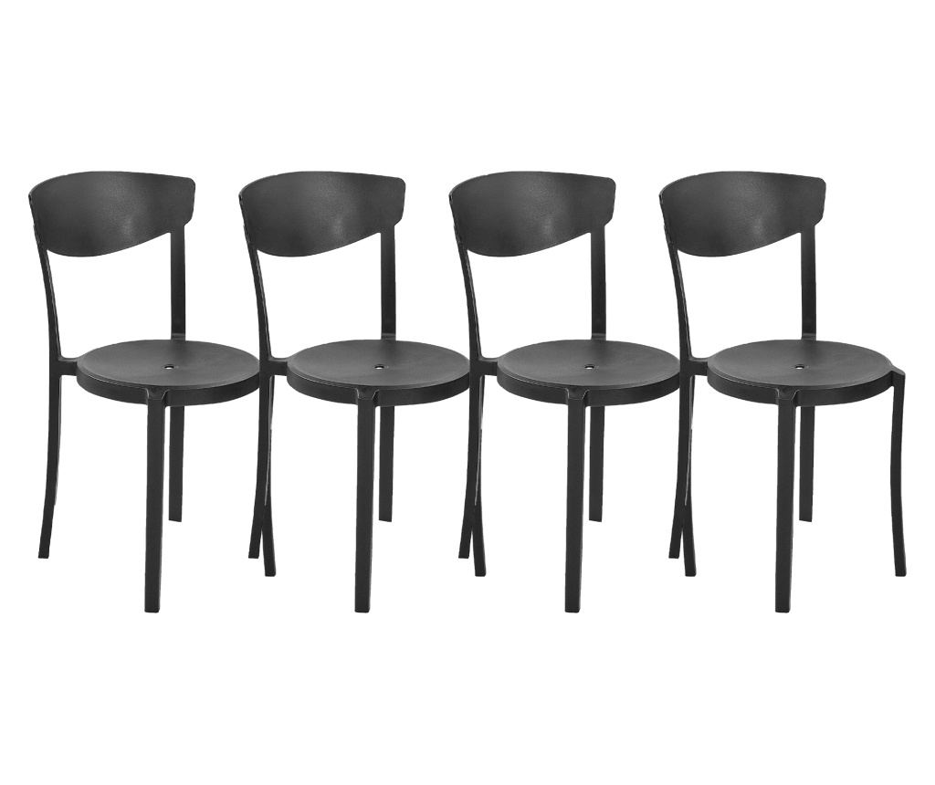Étkezőszék nyolcdarabos szettben VIESTE Fekete - 2