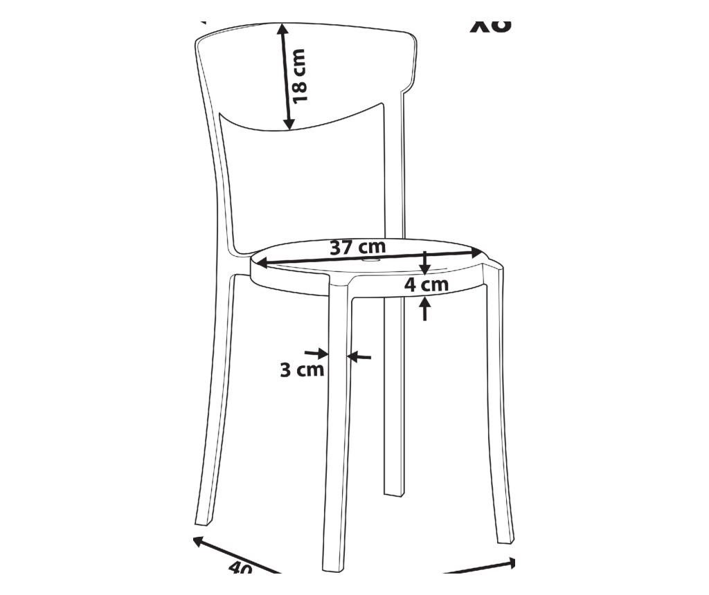Étkezőszék nyolcdarabos szettben VIESTE Fekete - 3
